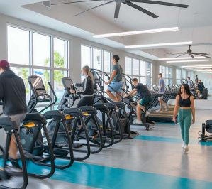 Gym with cardio equipment