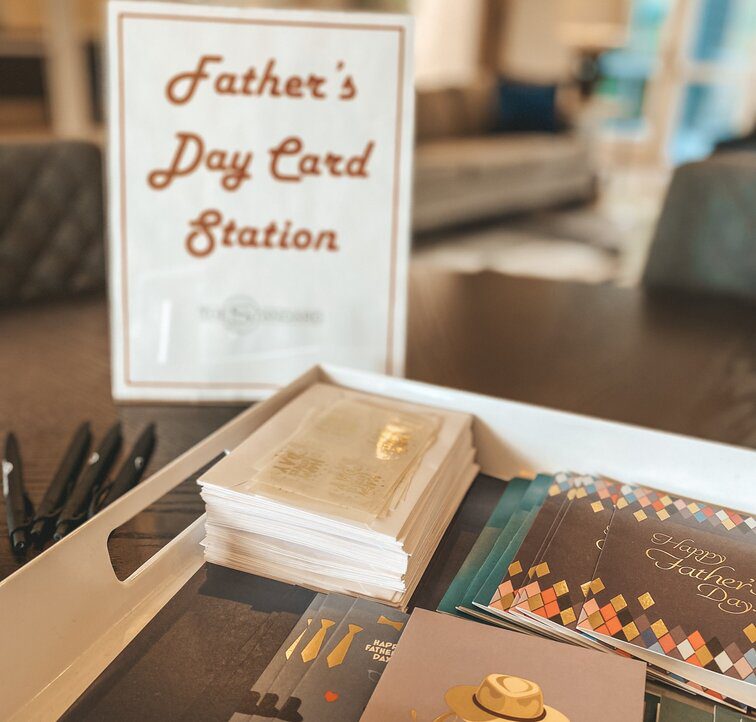 The Standard at Tampa Residents Created Father's Day Cards With The Cards, Envelopes, Pens, & Stamps We Provided!