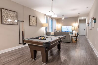 Furnished living space with pool table