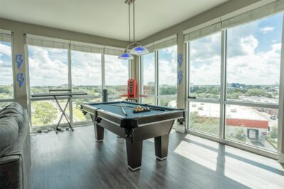 Living space with pool table