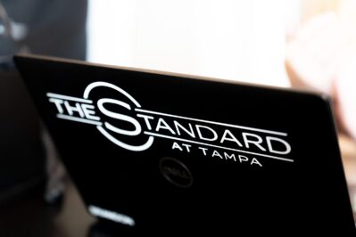Tablet with the Standard logo