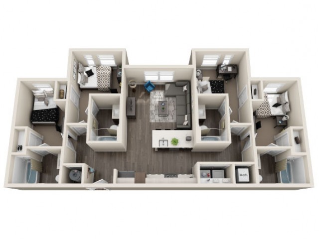 Dawson - 4 x 4 Floor plan